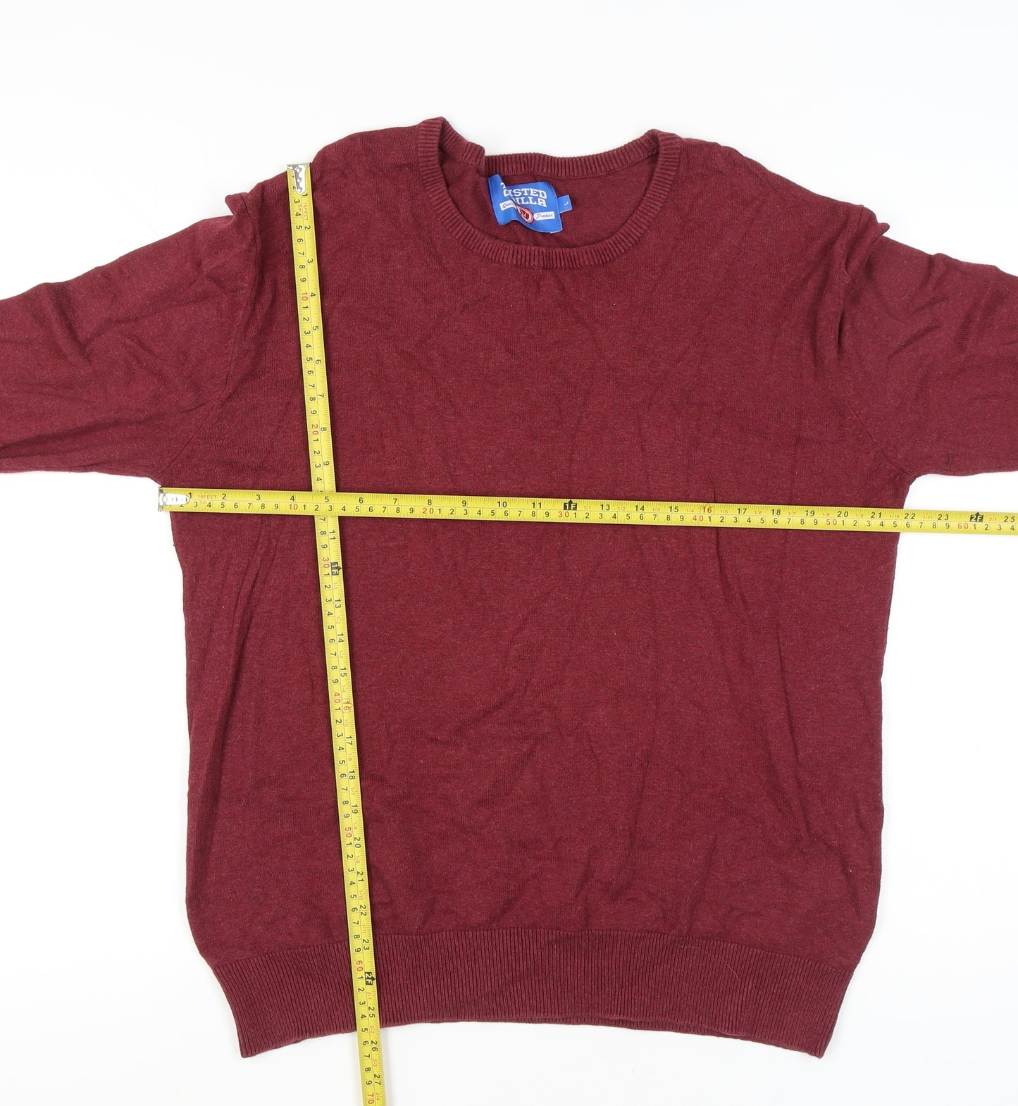 Twisted Gorilla Men's Red Cotton Blend Pullover Jumper Size L