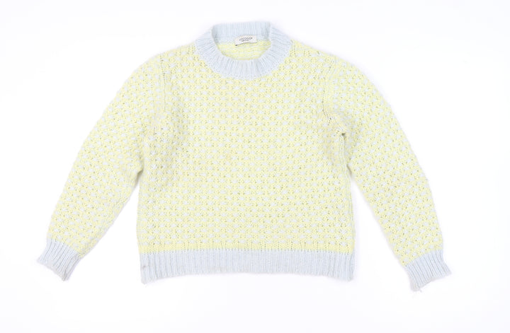 COCOGIO Womens Yellow Knit Pullover Jumper Size S Crew Neck Italy