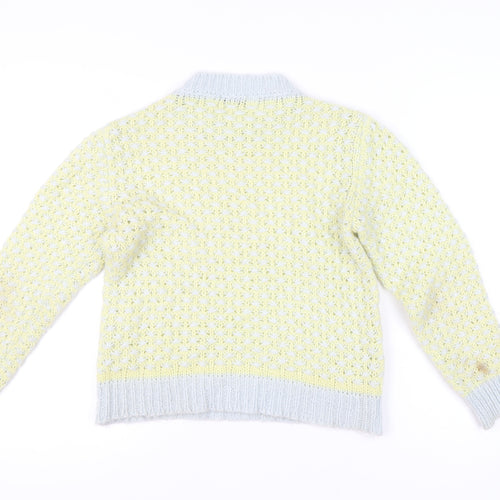 COCOGIO Womens Yellow Knit Pullover Jumper Size S Crew Neck Italy