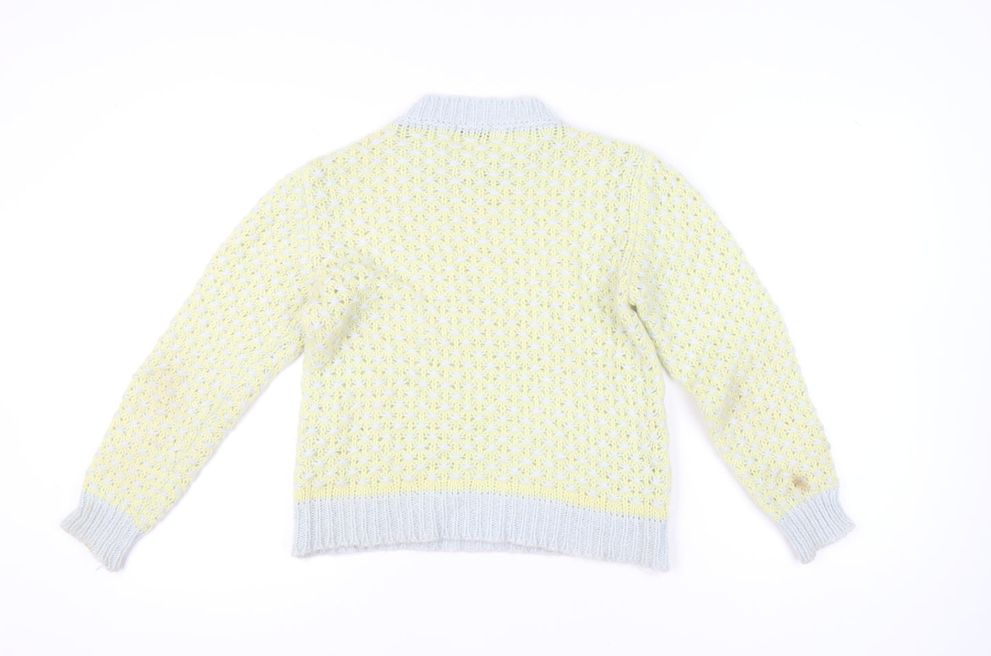 COCOGIO Womens Yellow Knit Pullover Jumper Size S Crew Neck Italy