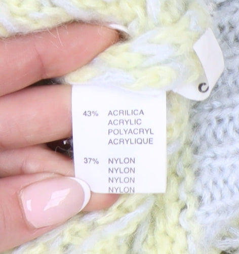 COCOGIO Womens Yellow Knit Pullover Jumper Size S Crew Neck Italy