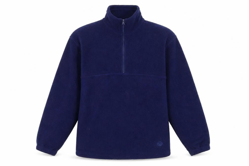 Front view of Hawkshead Sports Men's Blue Fleece Pullover Sweatshirt M
