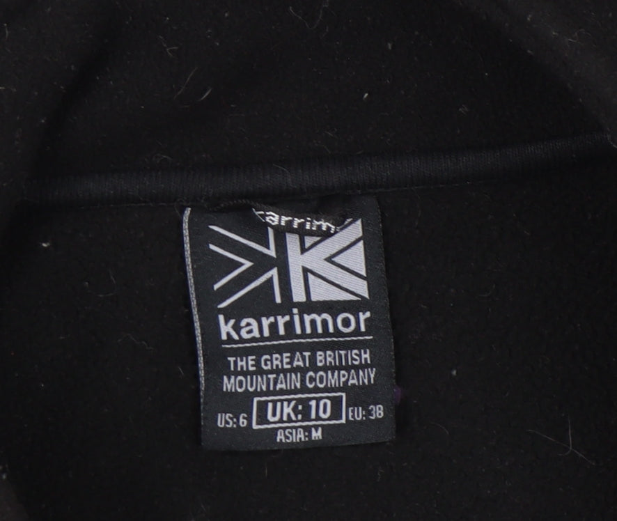 Karrimor Womens Black Fleece Jacket Size 10 Full Zip Pockets