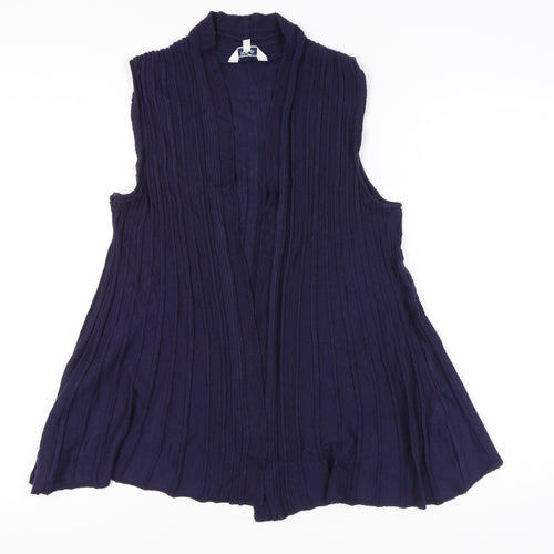 M&Co Womens Petite Blue Sleeveless Knit Vest Size M