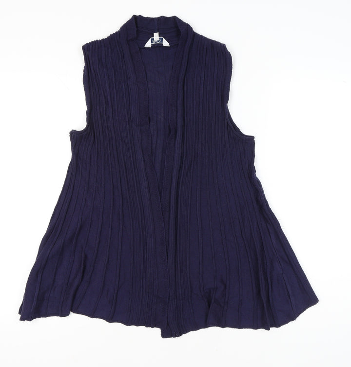 M&Co Womens Petite Blue Sleeveless Knit Vest Size M