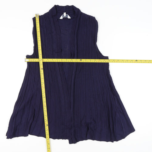 M&Co Womens Petite Blue Sleeveless Knit Vest Size M
