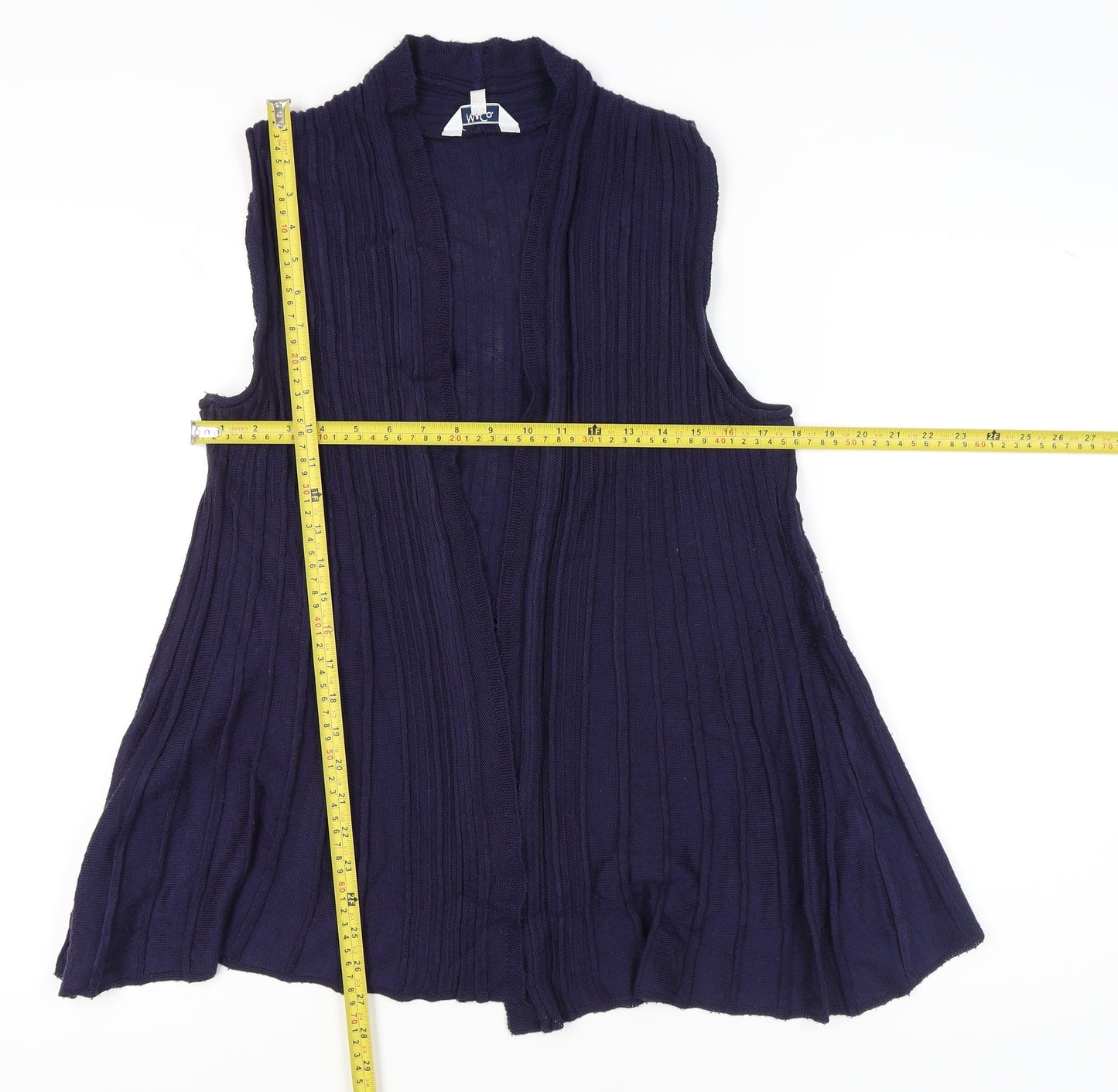 M&Co Womens Petite Blue Sleeveless Knit Vest Size M