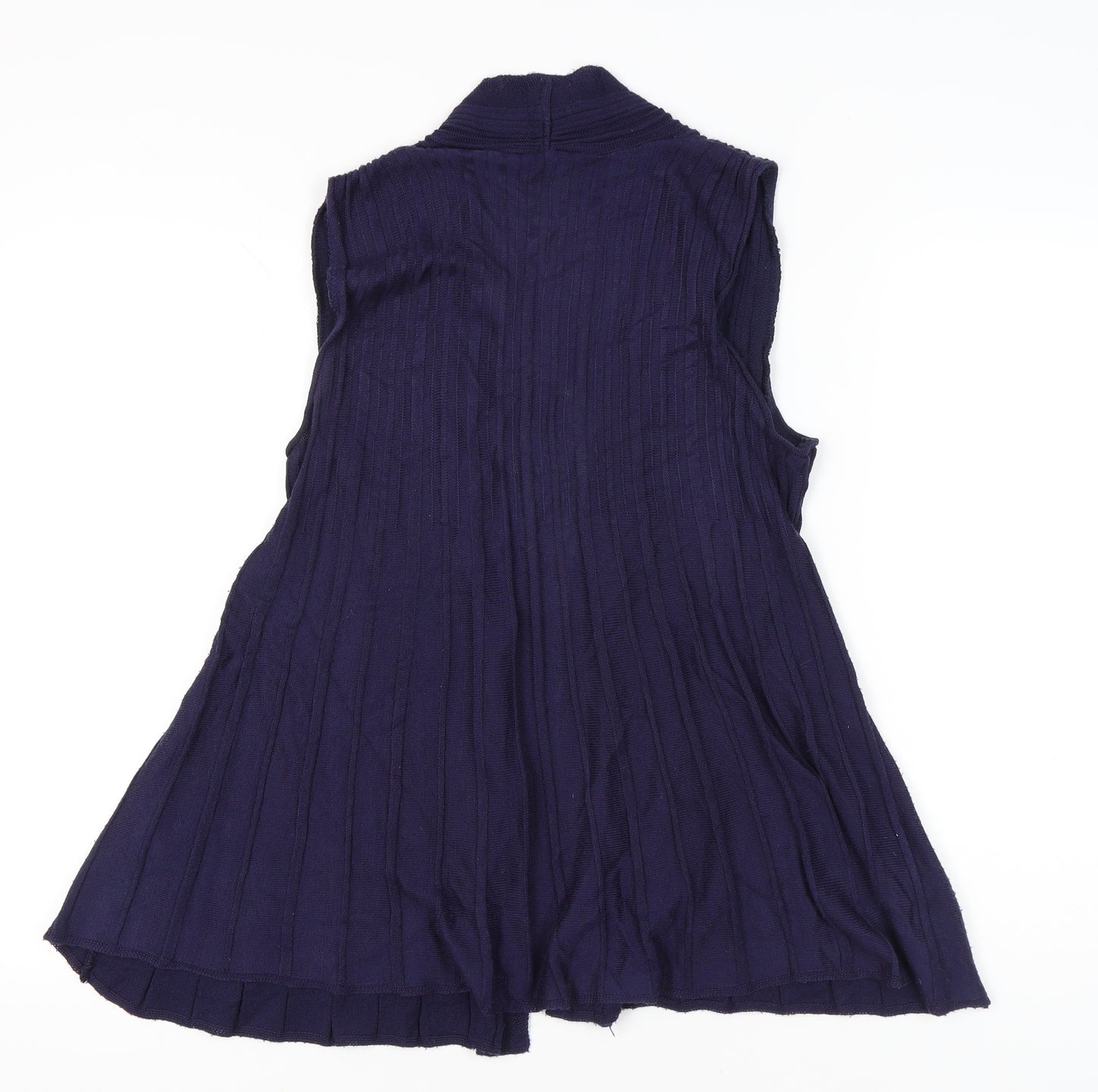 M&Co Womens Petite Blue Sleeveless Knit Vest Size M