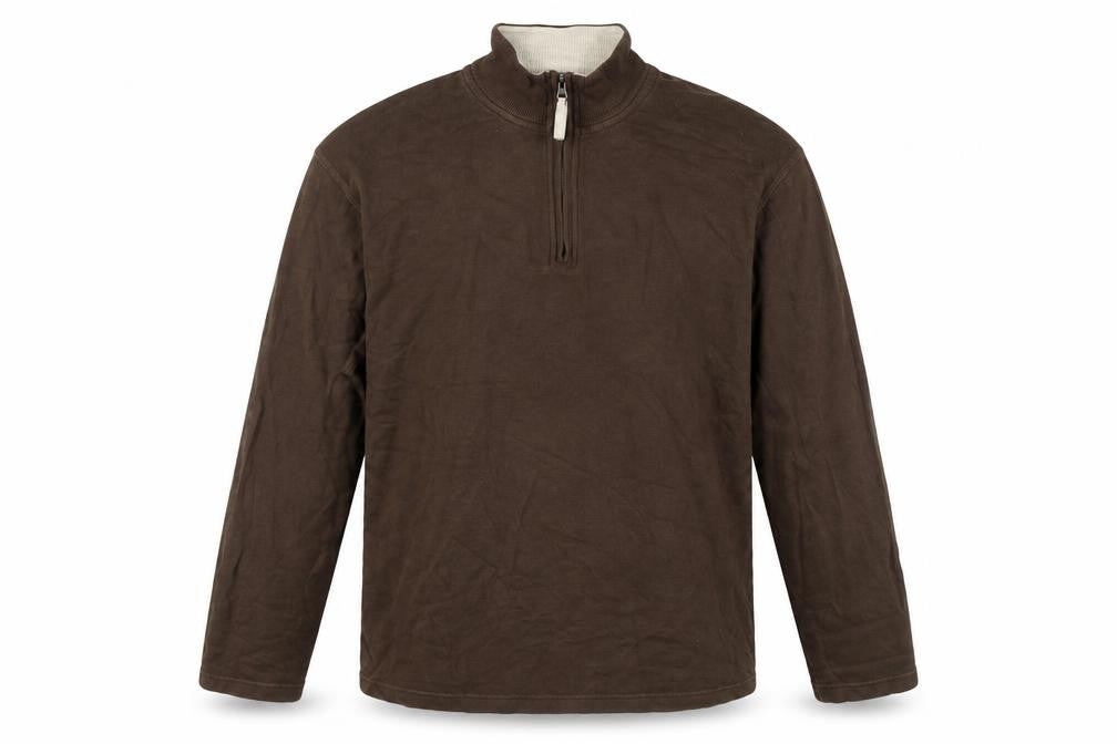 Front view of Old Navy Men’s Brown 2XL Pullover Sweatshirt 1/4 Zip Mock Neck