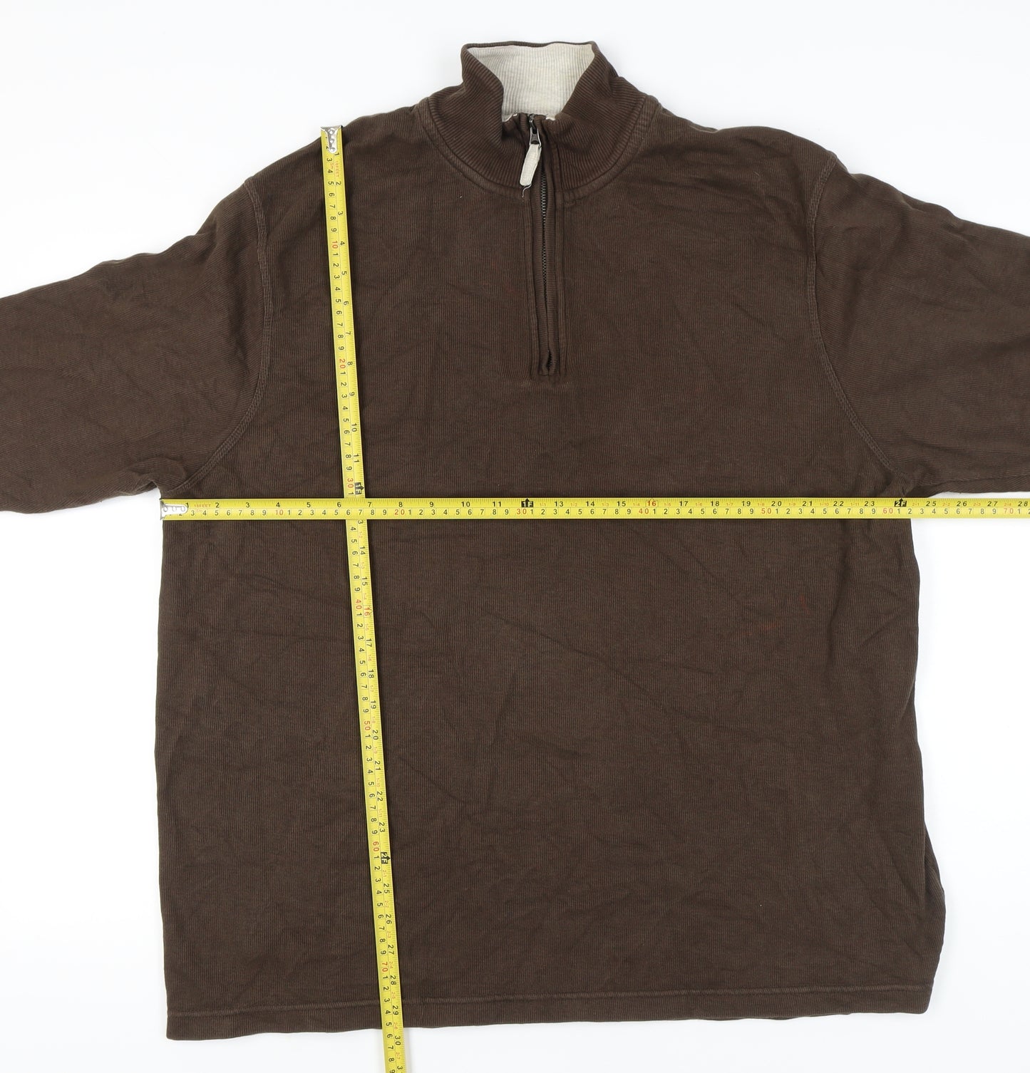 Old Navy Men’s Brown 2XL Pullover Sweatshirt 1/4 Zip Mock Neck