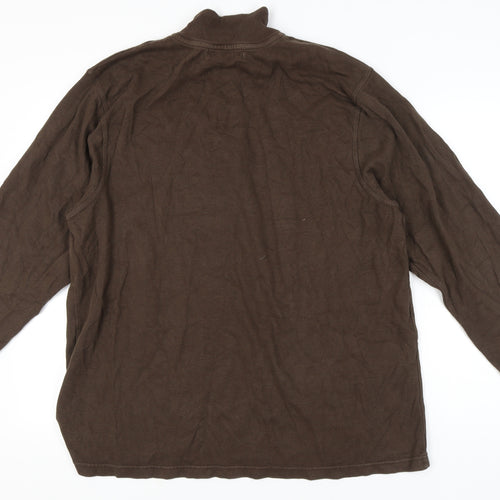 Old Navy Men’s Brown 2XL Pullover Sweatshirt 1/4 Zip Mock Neck