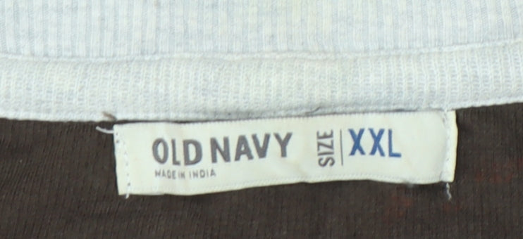 Old Navy Men’s Brown 2XL Pullover Sweatshirt 1/4 Zip Mock Neck