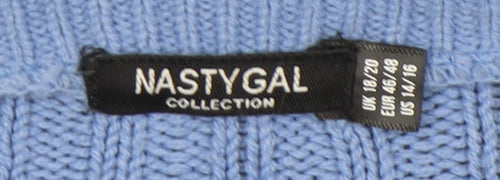 Nasty Gal Women’s Blue Cardigan UK 18 Relaxed Fit V-Neck Knit
