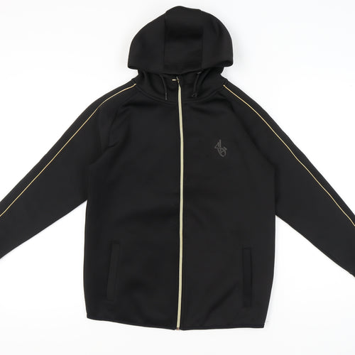 Sonneti Boys Black Full Zip Hoodie 12-13 Years Regular Fit Logo Jacket