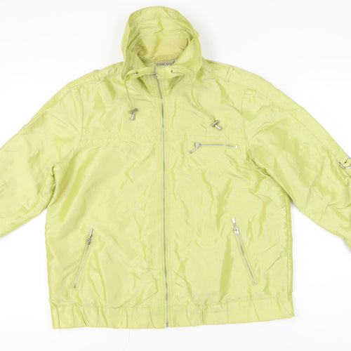Chico's Women Green Size 16 Hooded Nylon Zip Jacket