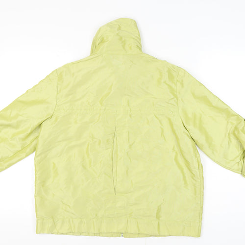 Chico's Women Green Size 16 Hooded Nylon Zip Jacket