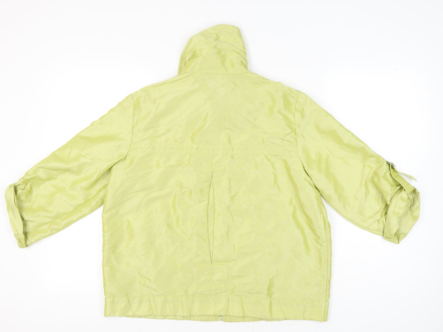 Chico's Women Green Size 16 Hooded Nylon Zip Jacket