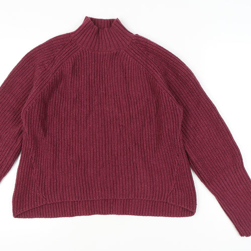 Next Women’s Purple Mock Neck Chunky Knit Jumper S