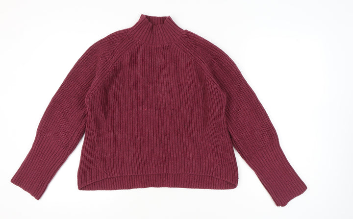 Next Women’s Purple Mock Neck Chunky Knit Jumper S
