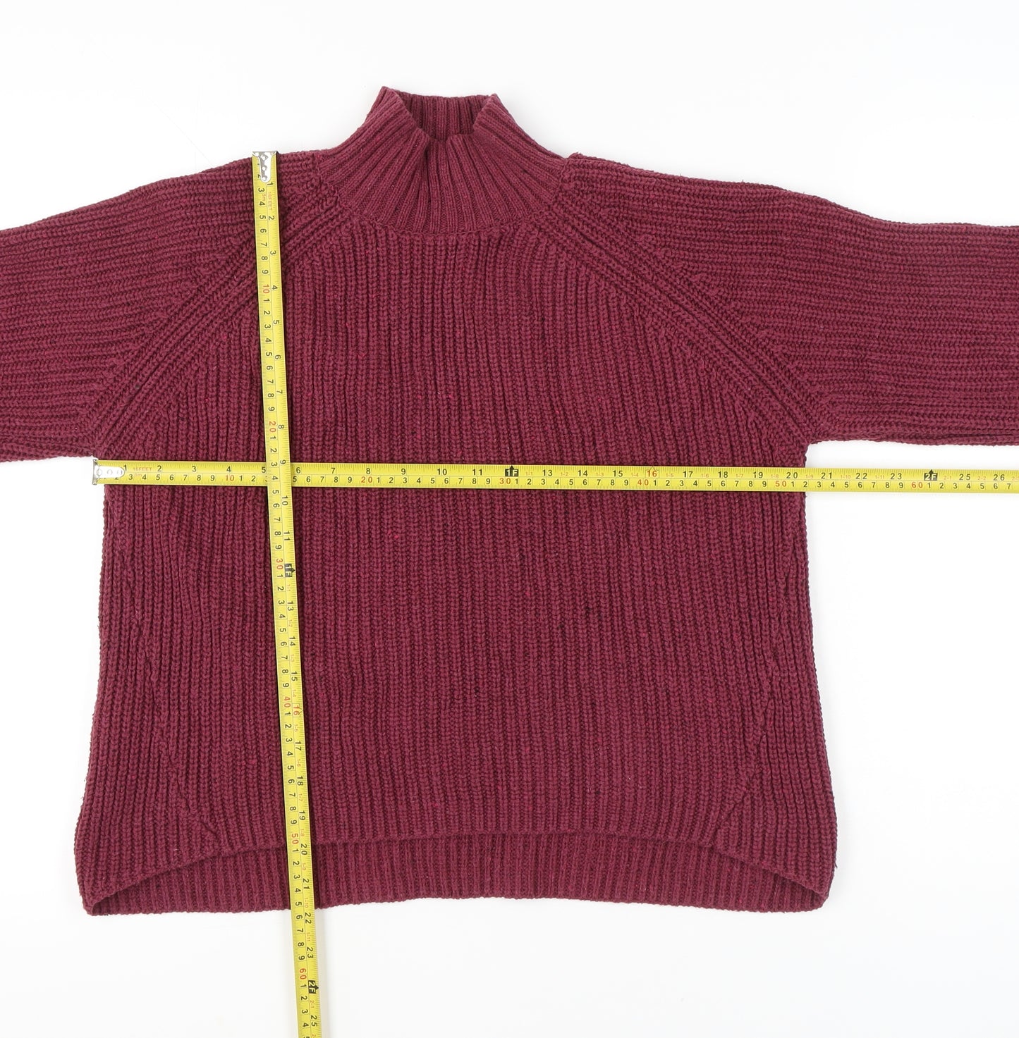 Next Women’s Purple Mock Neck Chunky Knit Jumper S