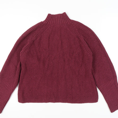Next Women’s Purple Mock Neck Chunky Knit Jumper S