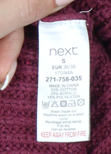 Next Women’s Purple Mock Neck Chunky Knit Jumper S