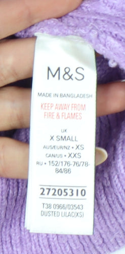 Marks and Spencer Women’s Purple XS Cable-Knit Jumper