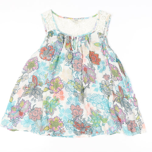 Next Women’s Multicoloured Floral Tunic Blouse UK 14 Sleeveless