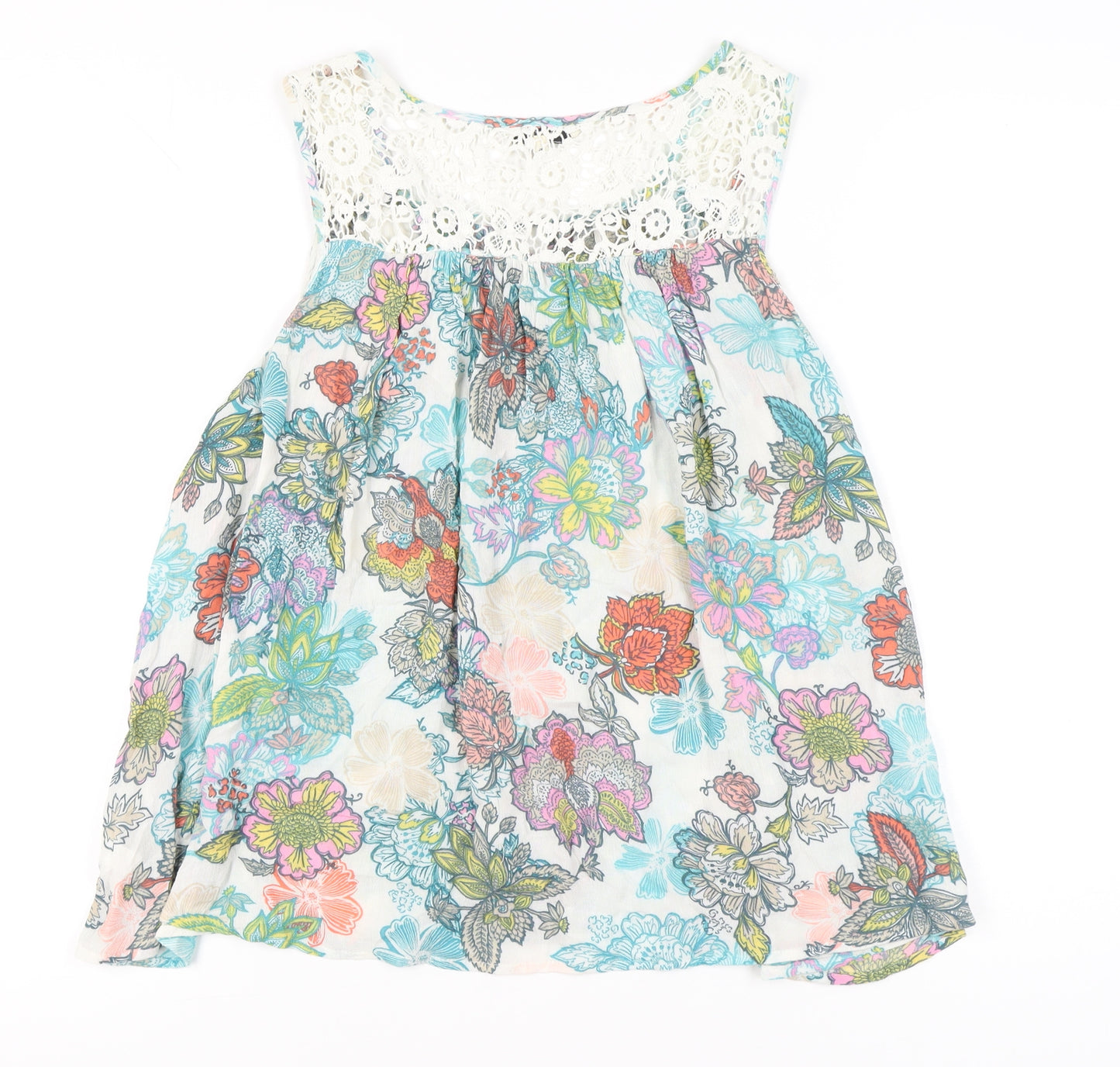 Next Women’s Multicoloured Floral Tunic Blouse UK 14 Sleeveless