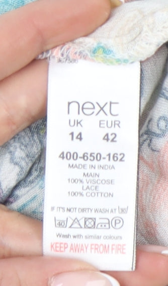 Next Women’s Multicoloured Floral Tunic Blouse UK 14 Sleeveless