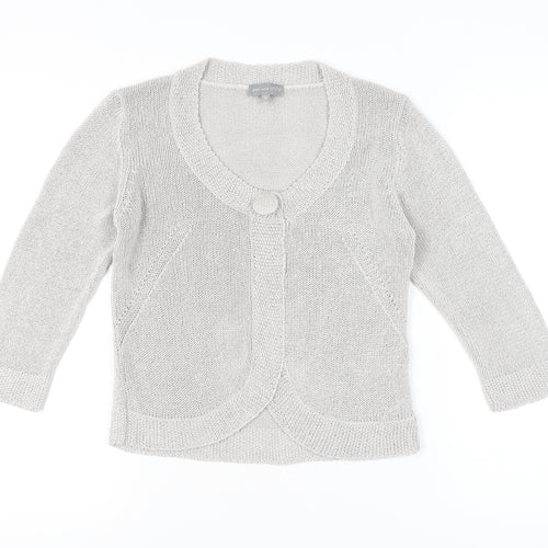 Marks and Spencer Women’s Grey Cardigan Size 12 Scoop Neck Knit