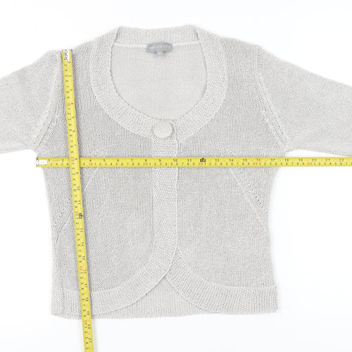 Marks and Spencer Women’s Grey Cardigan Size 12 Scoop Neck Knit
