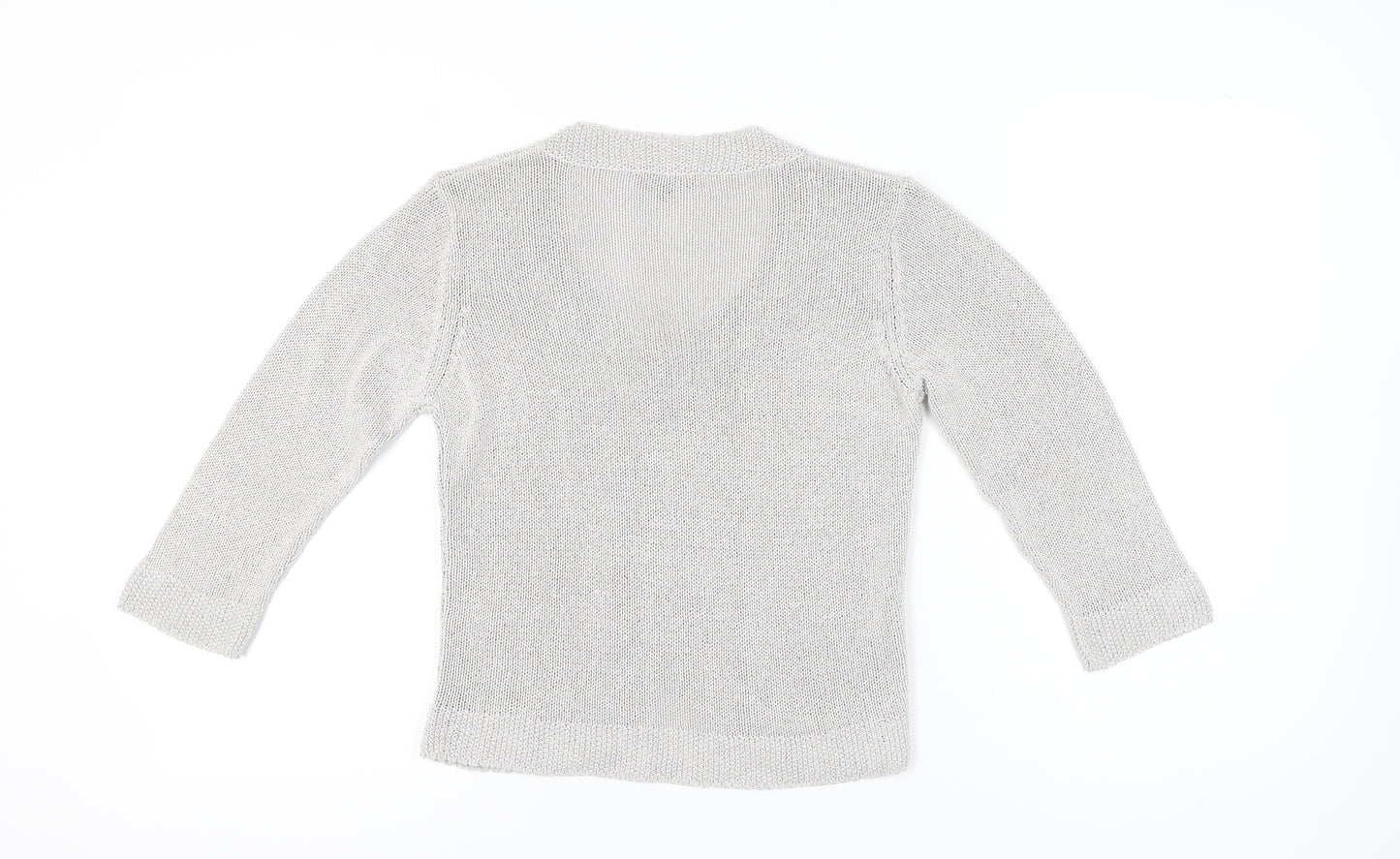 Marks and Spencer Women’s Grey Cardigan Size 12 Scoop Neck Knit