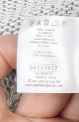 Marks and Spencer Women’s Grey Cardigan Size 12 Scoop Neck Knit