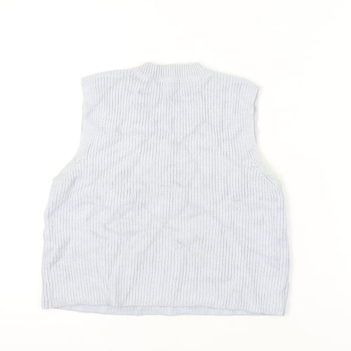 Zara Women’s Grey Knit V-Neck Sleeveless Jumper Vest Size S