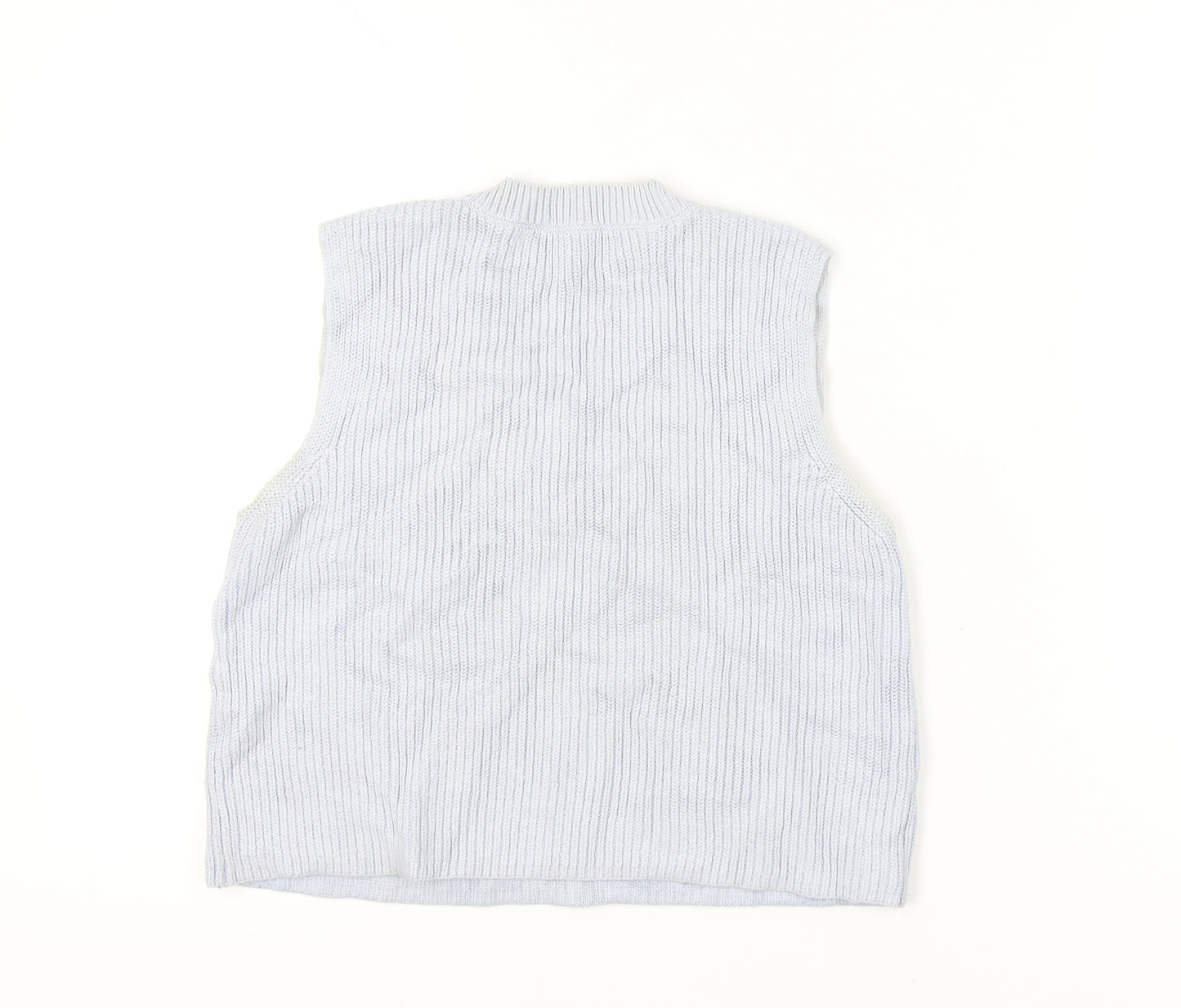 Zara Women’s Grey Knit V-Neck Sleeveless Jumper Vest Size S