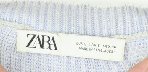 Zara Women’s Grey Knit V-Neck Sleeveless Jumper Vest Size S