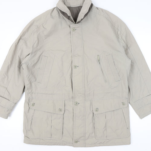 Jupiter Mens Beige Military Jacket Size 54 Regular Fit Mid-Length
