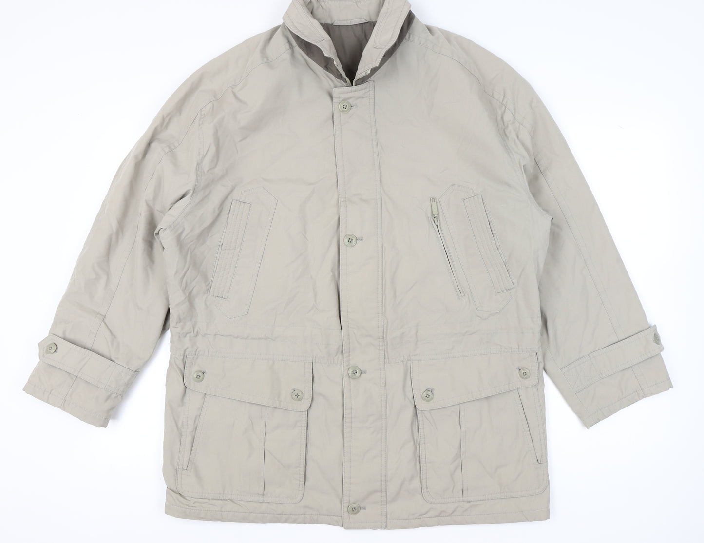 Jupiter Mens Beige Military Jacket Size 54 Regular Fit Mid-Length