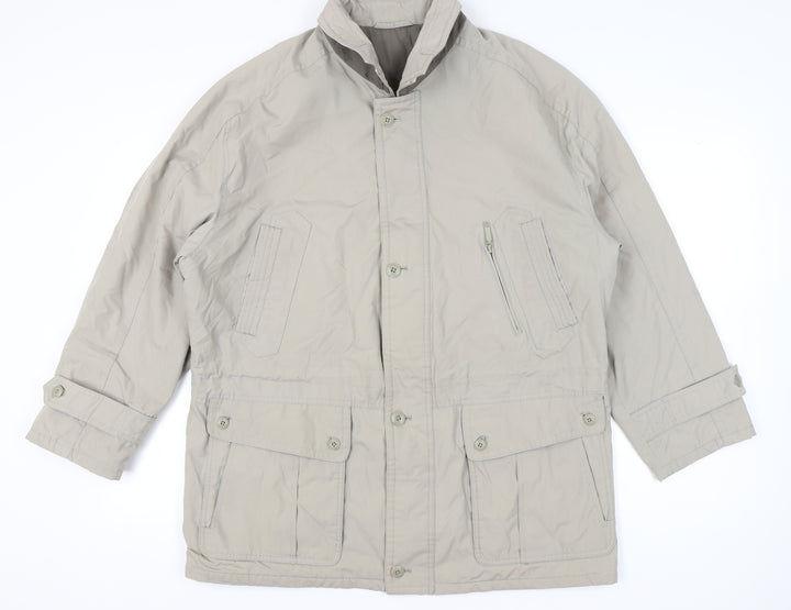 Jupiter Mens Beige Military Jacket Size 54 Regular Fit Mid-Length