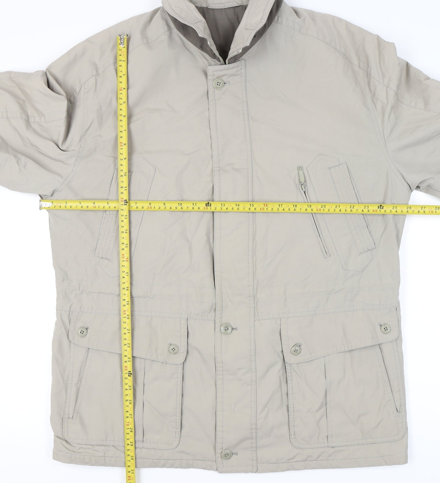 Jupiter Mens Beige Military Jacket Size 54 Regular Fit Mid-Length