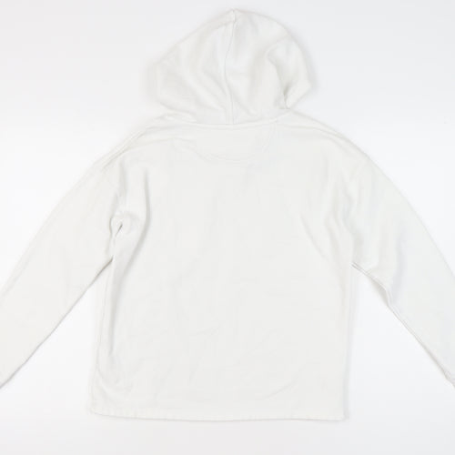 Calvin Klein Womens White Pullover Hoodie Size M Logo Print