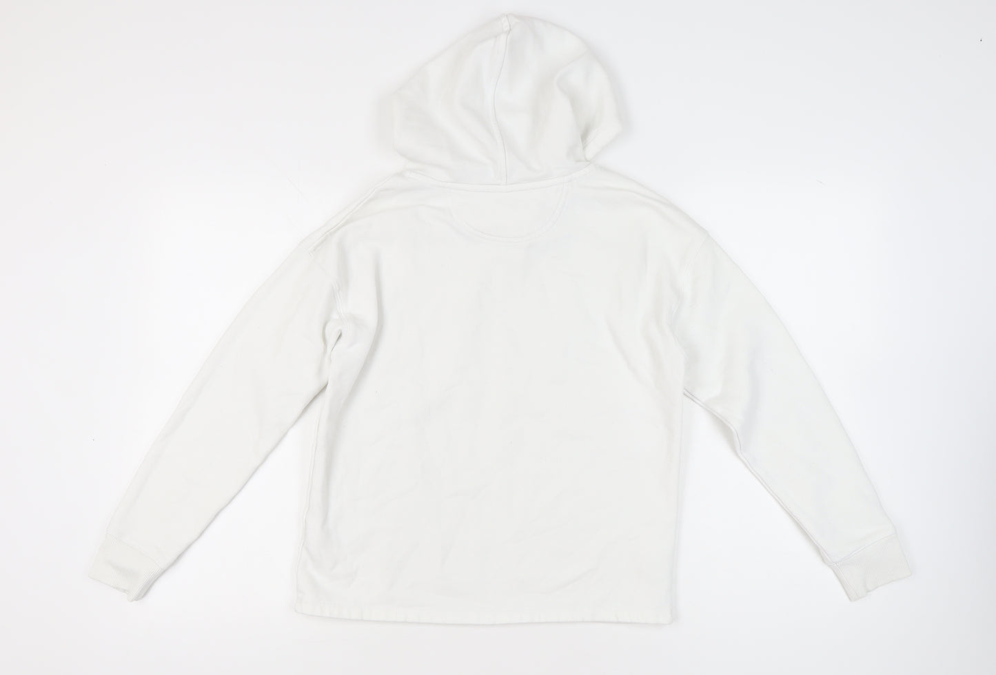 Calvin Klein Womens White Pullover Hoodie Size M Logo Print