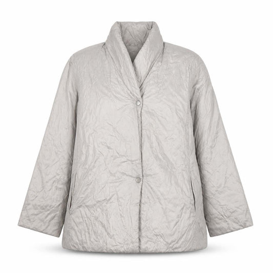 Front view of Milo Coats Women’s Beige, size UK 12, Mid-Length Puffer Jacket