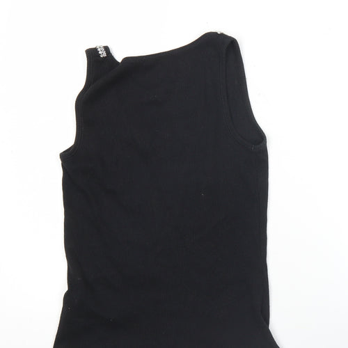 Zingara Womens Black Scoop Neck Beaded Tank Top Size M