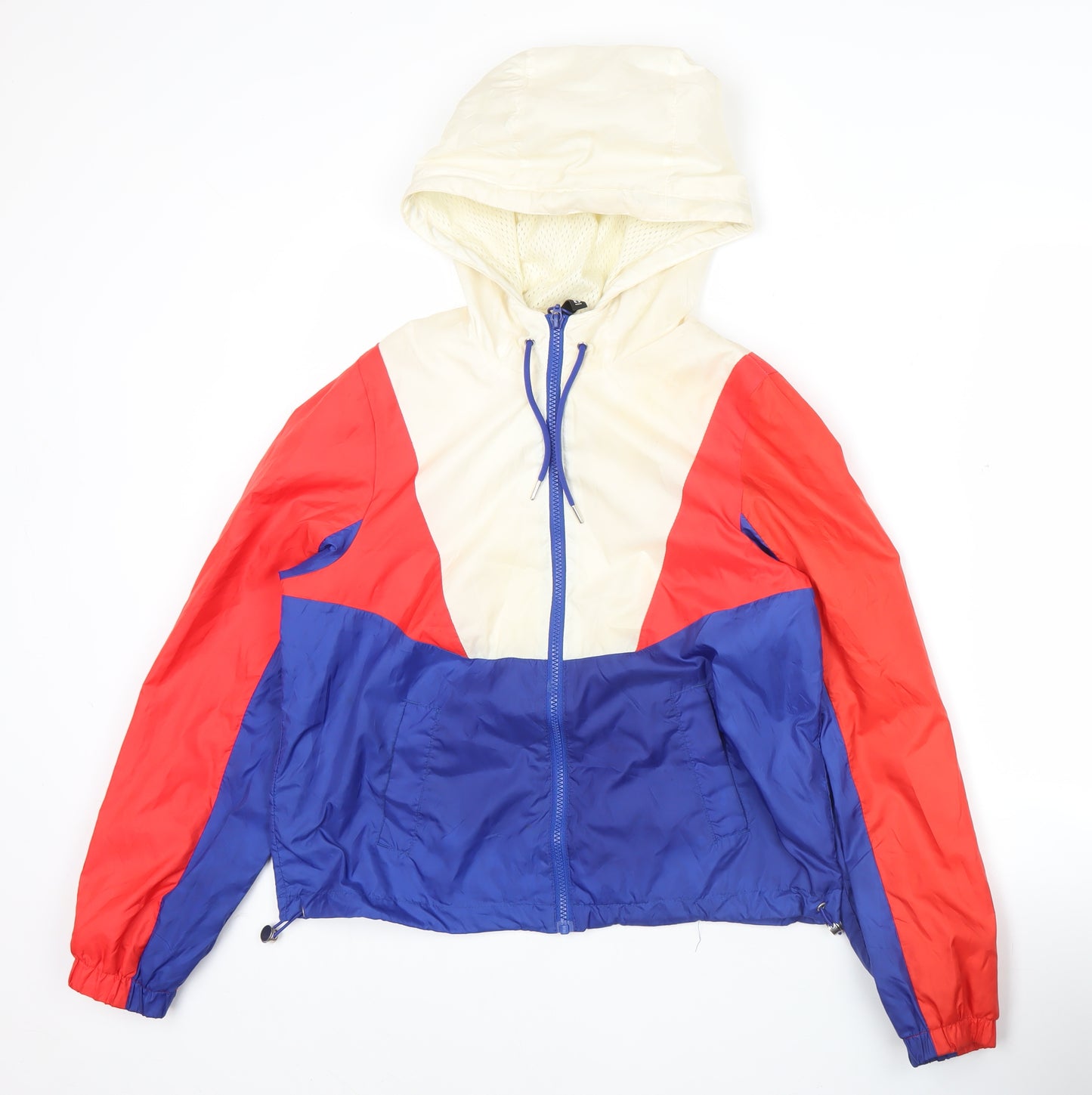 H&M Womens XS Multicoloured Hooded Windbreaker Jacket