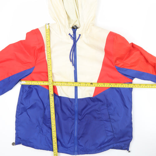 H&M Womens XS Multicoloured Hooded Windbreaker Jacket