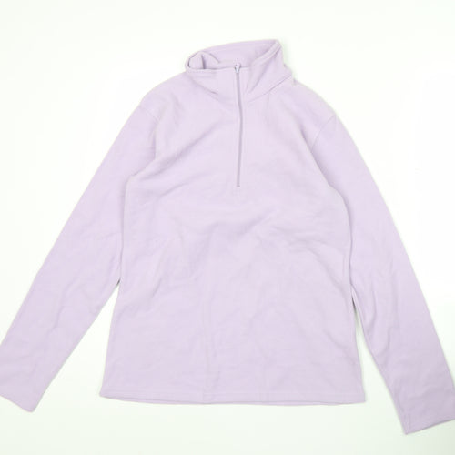 Mountain Warehouse Women’s Purple Fleece Sweatshirt M Half Zip Lightweight