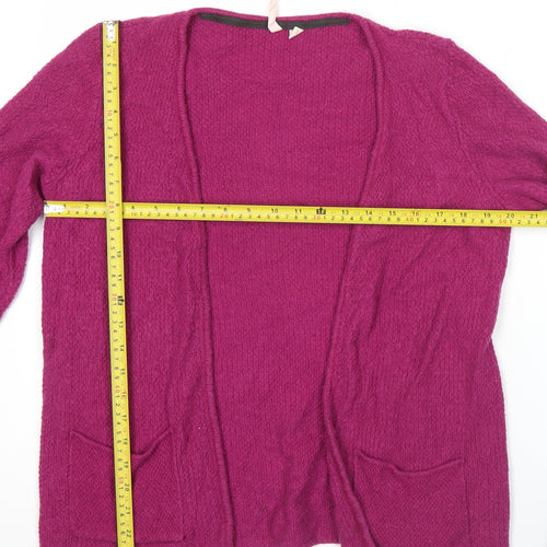 White Stuff Womens Purple Cardigan Size 8 Knit Long Sleeve Open Front