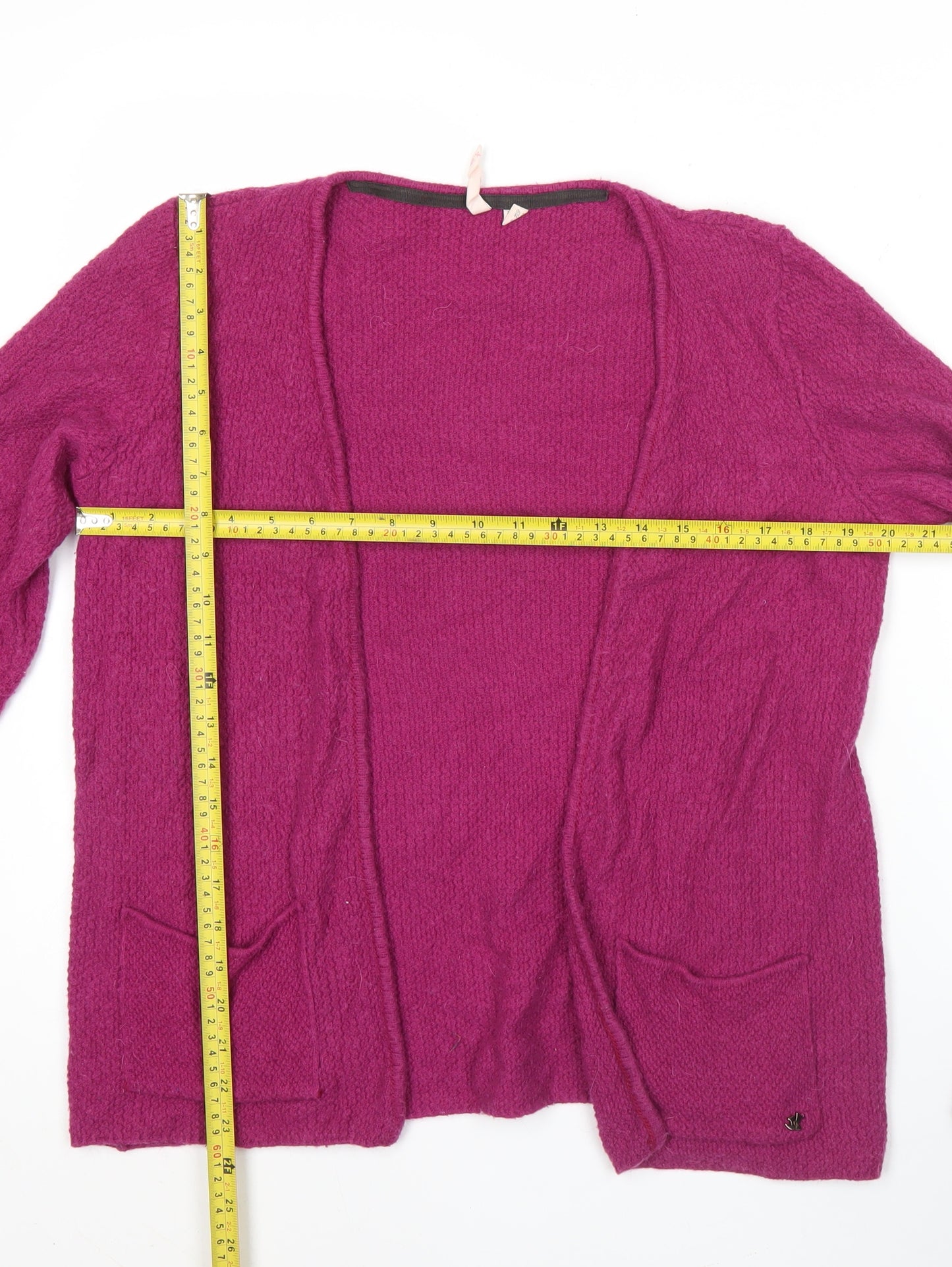 White Stuff Womens Purple Cardigan Size 8 Knit Long Sleeve Open Front